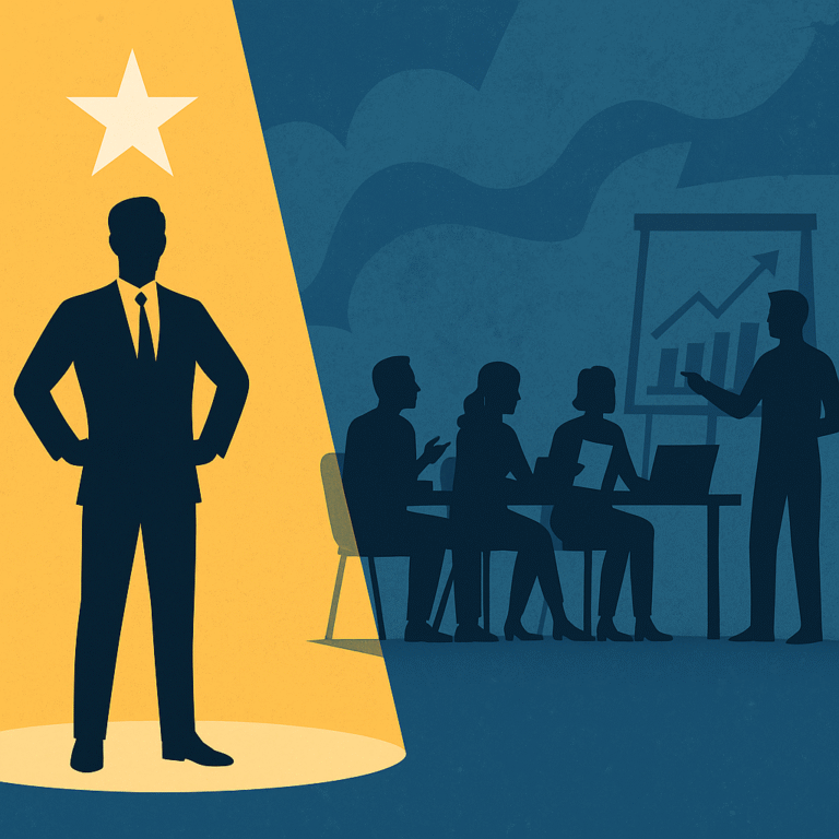 Lean leadership and personal branding concept illustration