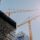 Tower cranes and structural works on a building site