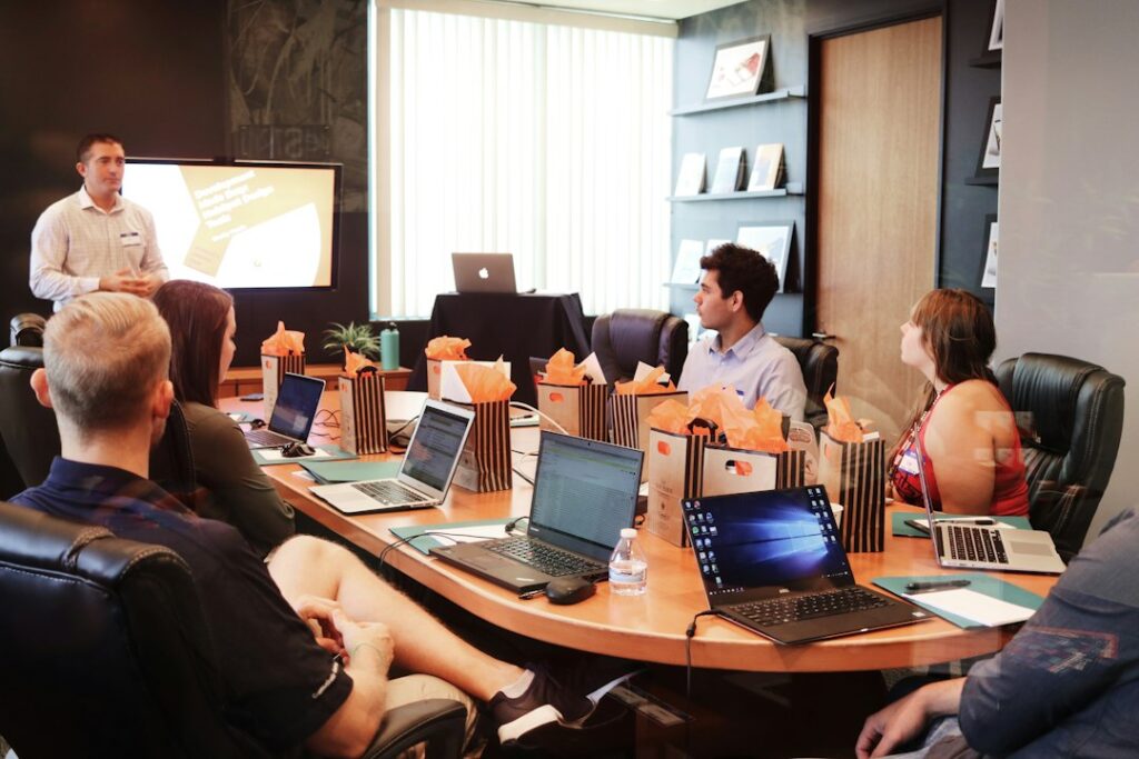 Facilitator leading a professional team workshop
